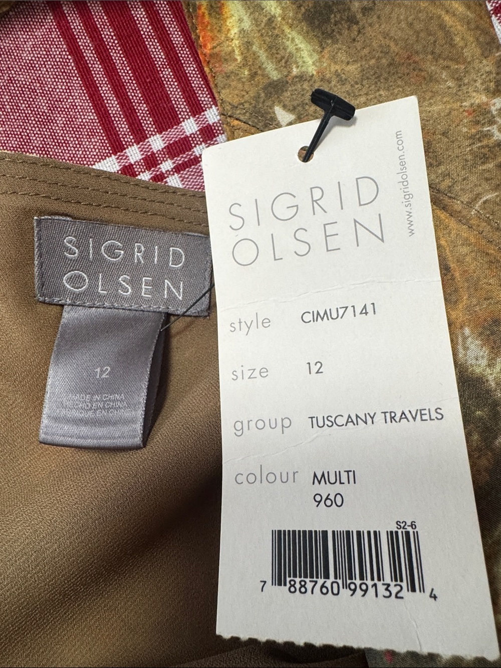 Sigrid Olsen Green 100% Silk Sheath Dress V-Neck Sleeveless NWT - Picture 2 of 10